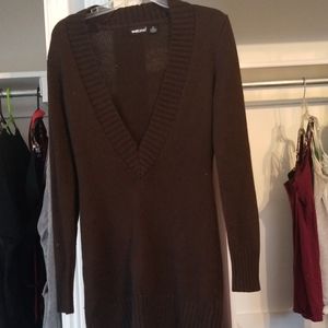 Brown sweater dress